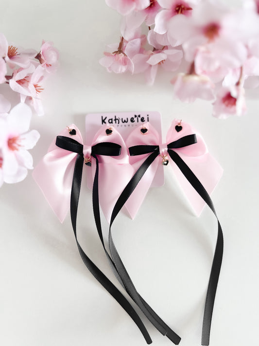 Classic black hearts clip ins