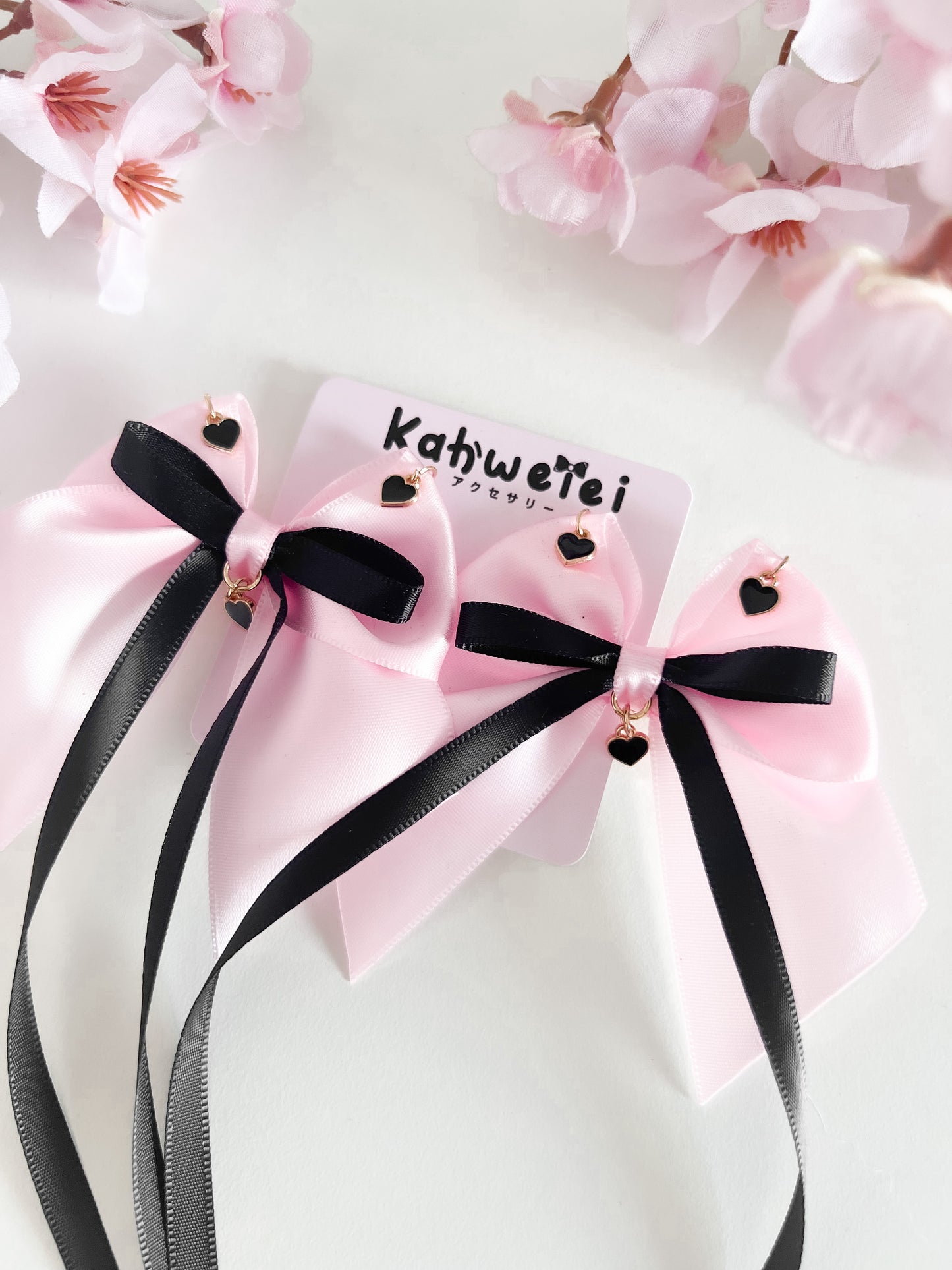 Classic black hearts clip ins