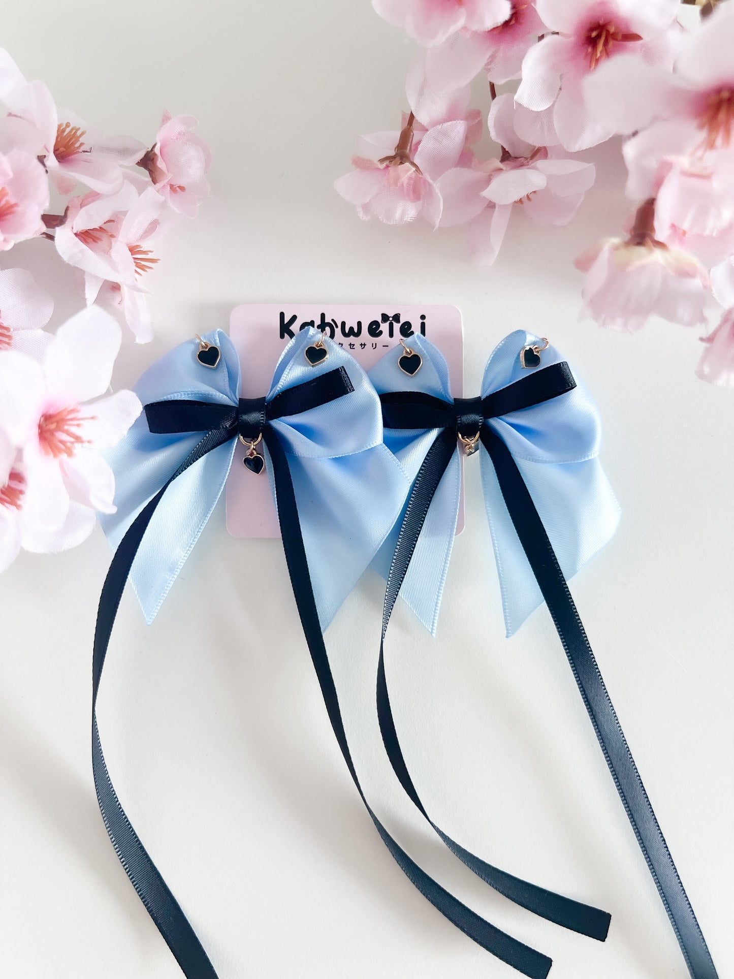 Classic black hearts clip ins
