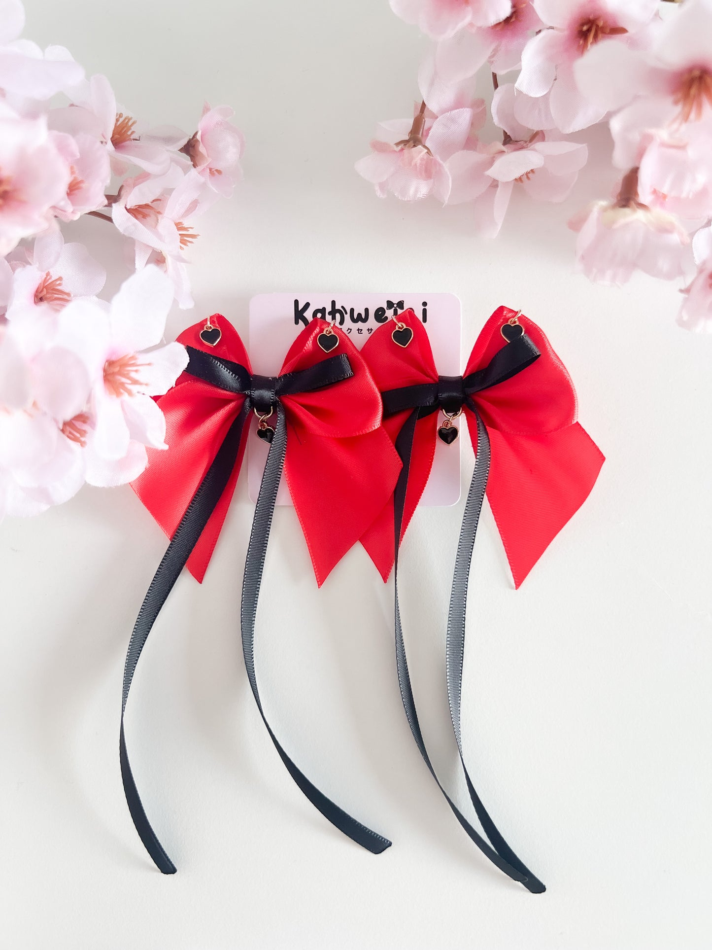 Classic black hearts clip ins