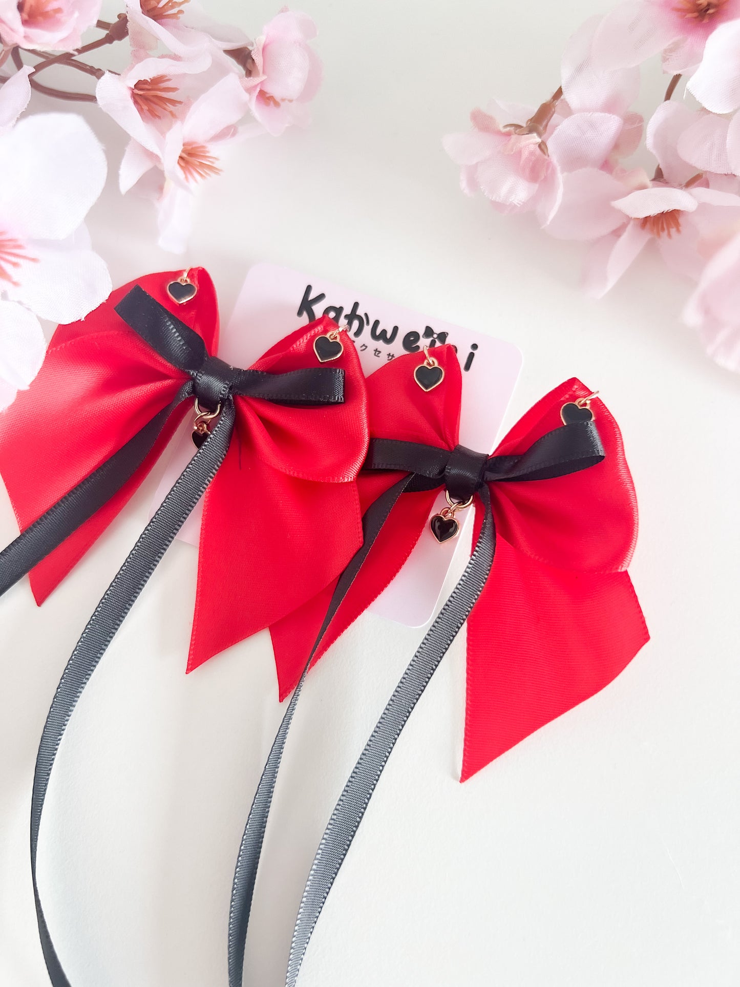 Classic black hearts clip ins