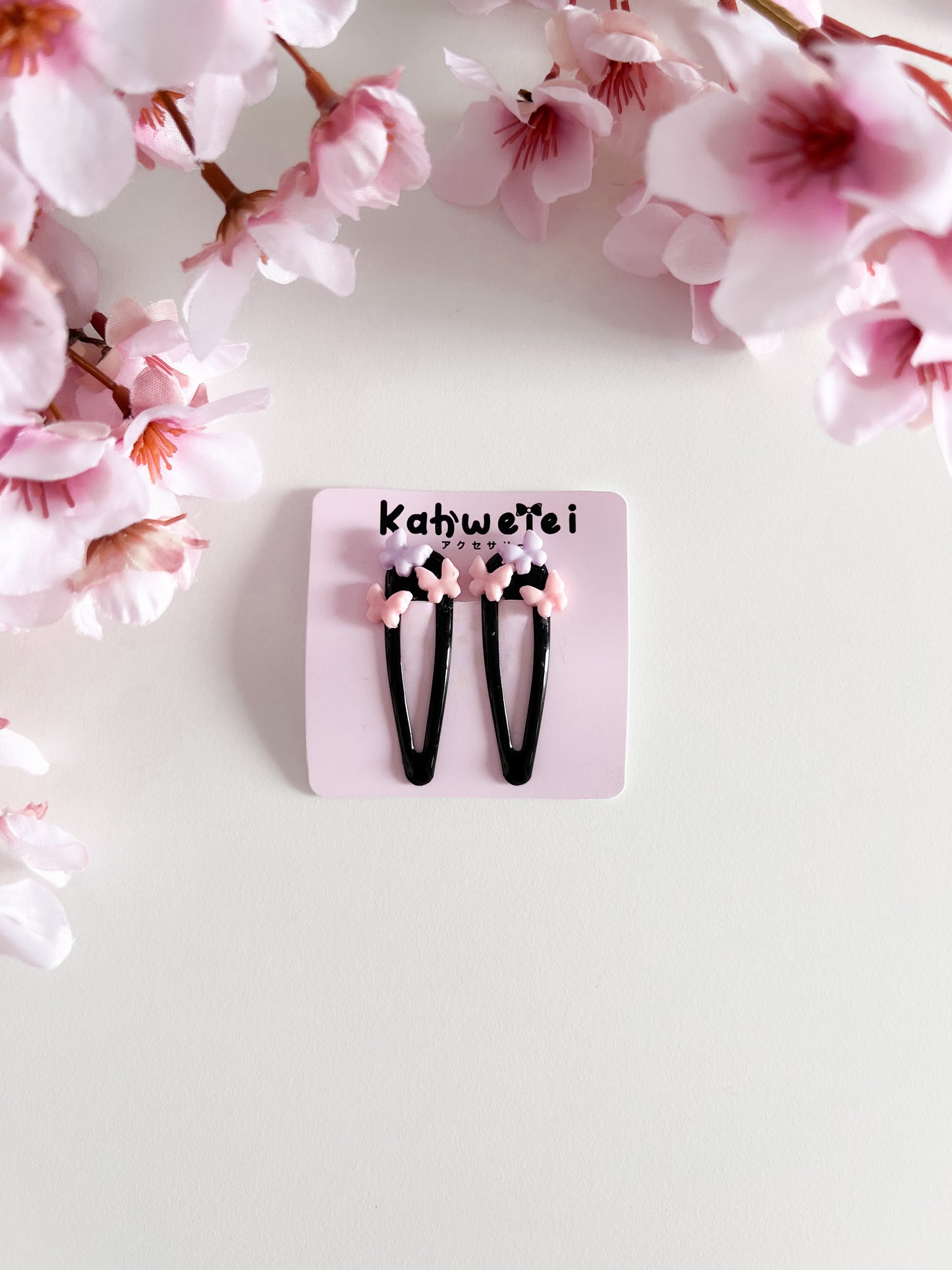 Pastel butterflies hair clip