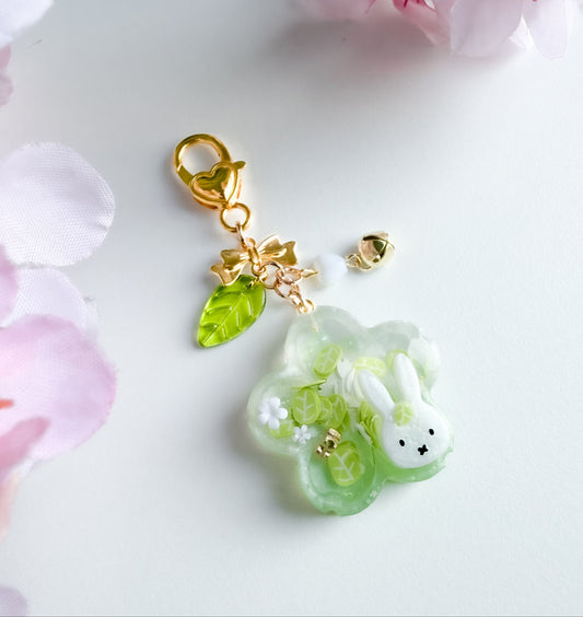 Matcha Miffy shaker resin keyring