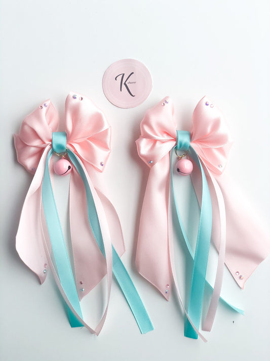 Baby pink & Tiffany blue clips ins
