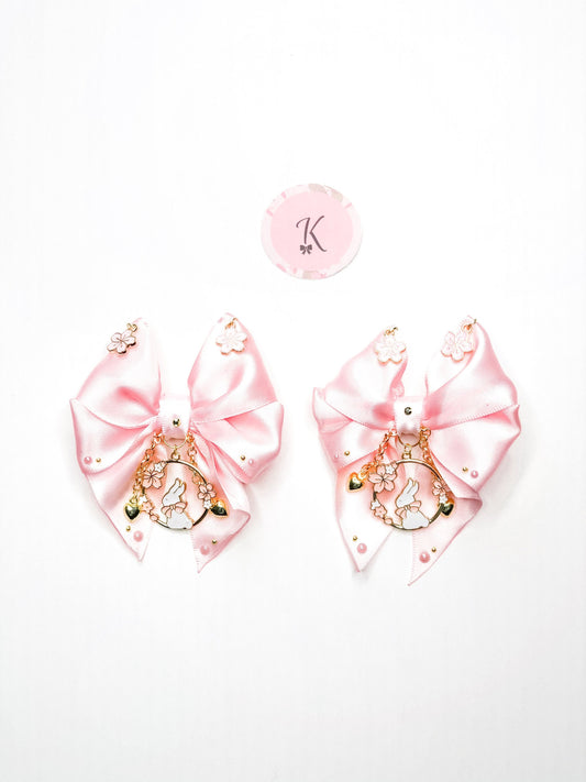 Sakura bunny pink clip ins