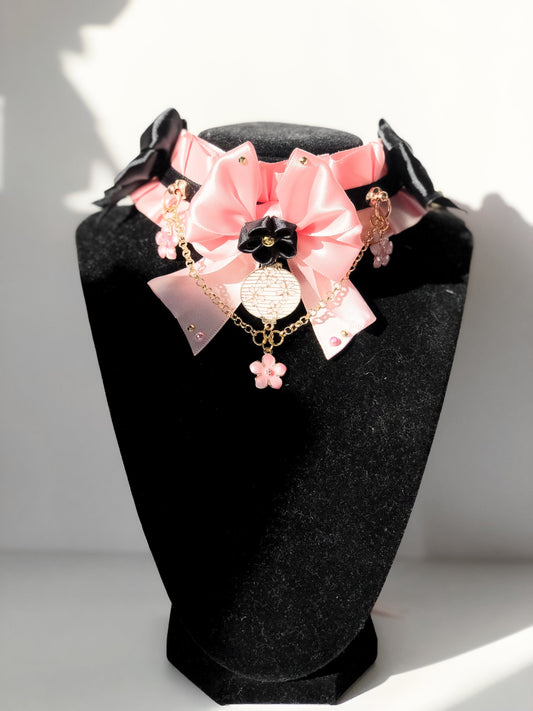 Pink lantern sakura collar