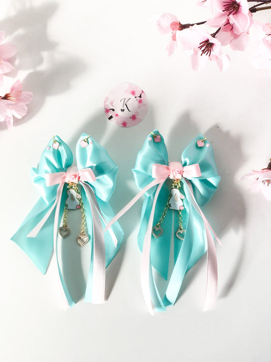 Tiffany bunny blue and baby pink - Clip ins