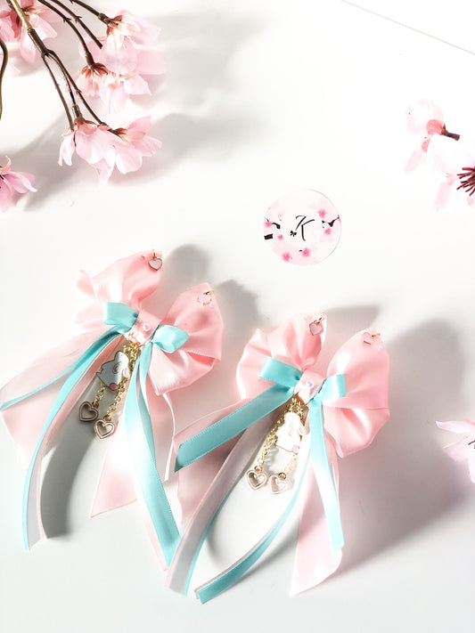 Tiffany bunny pink and tiffany blue - clip ins