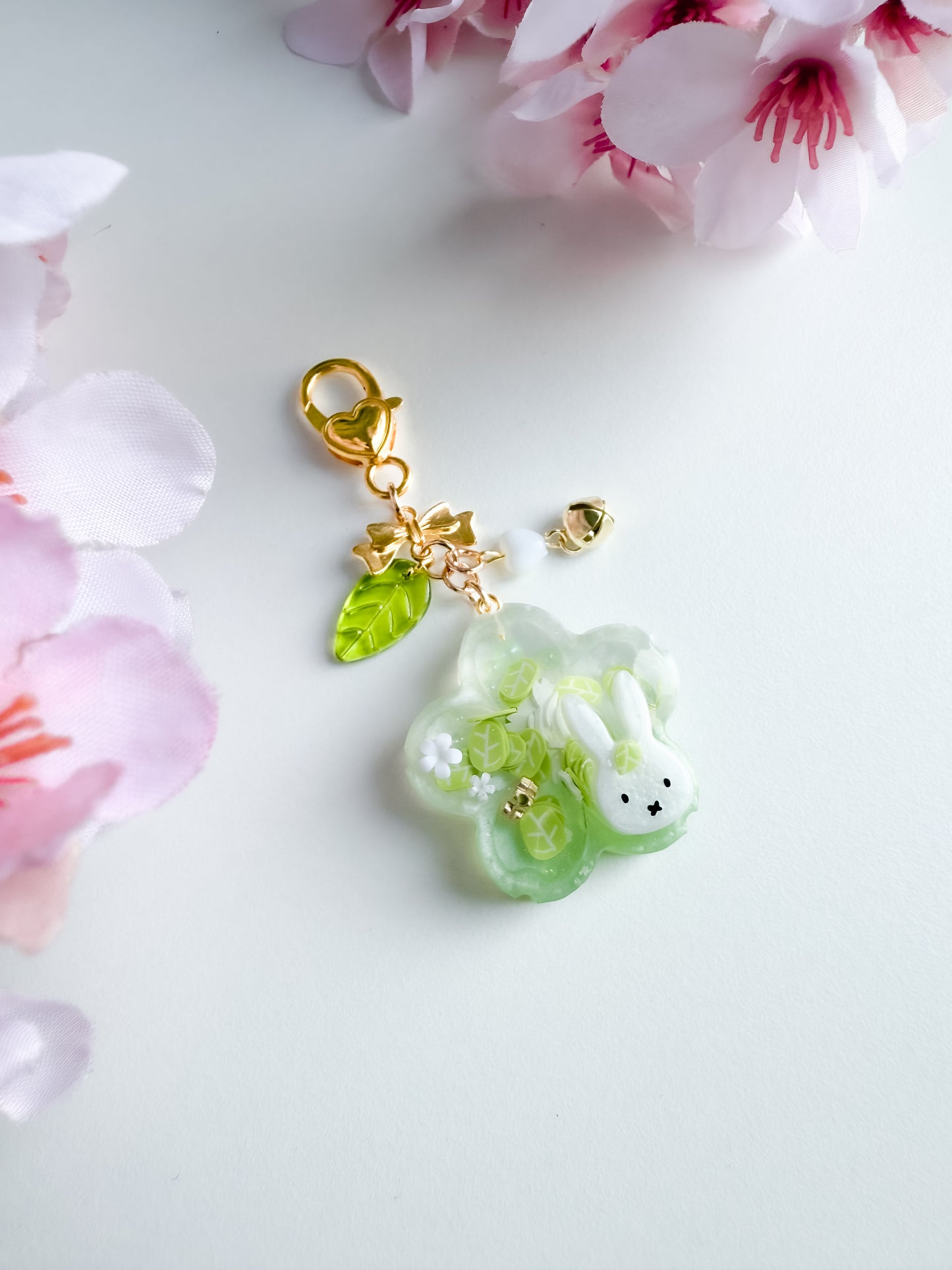 Matcha Miffy shaker resin keyring