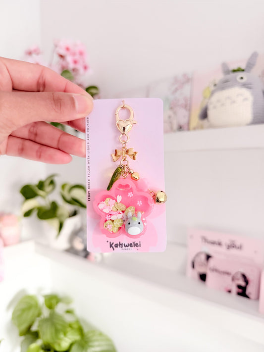 Sakura Totoro shaker keyring