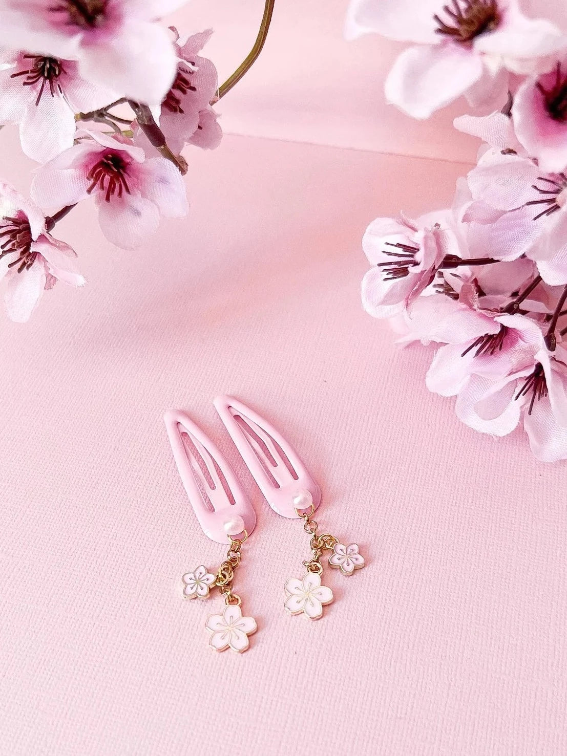 Cherry blossoms hair clip