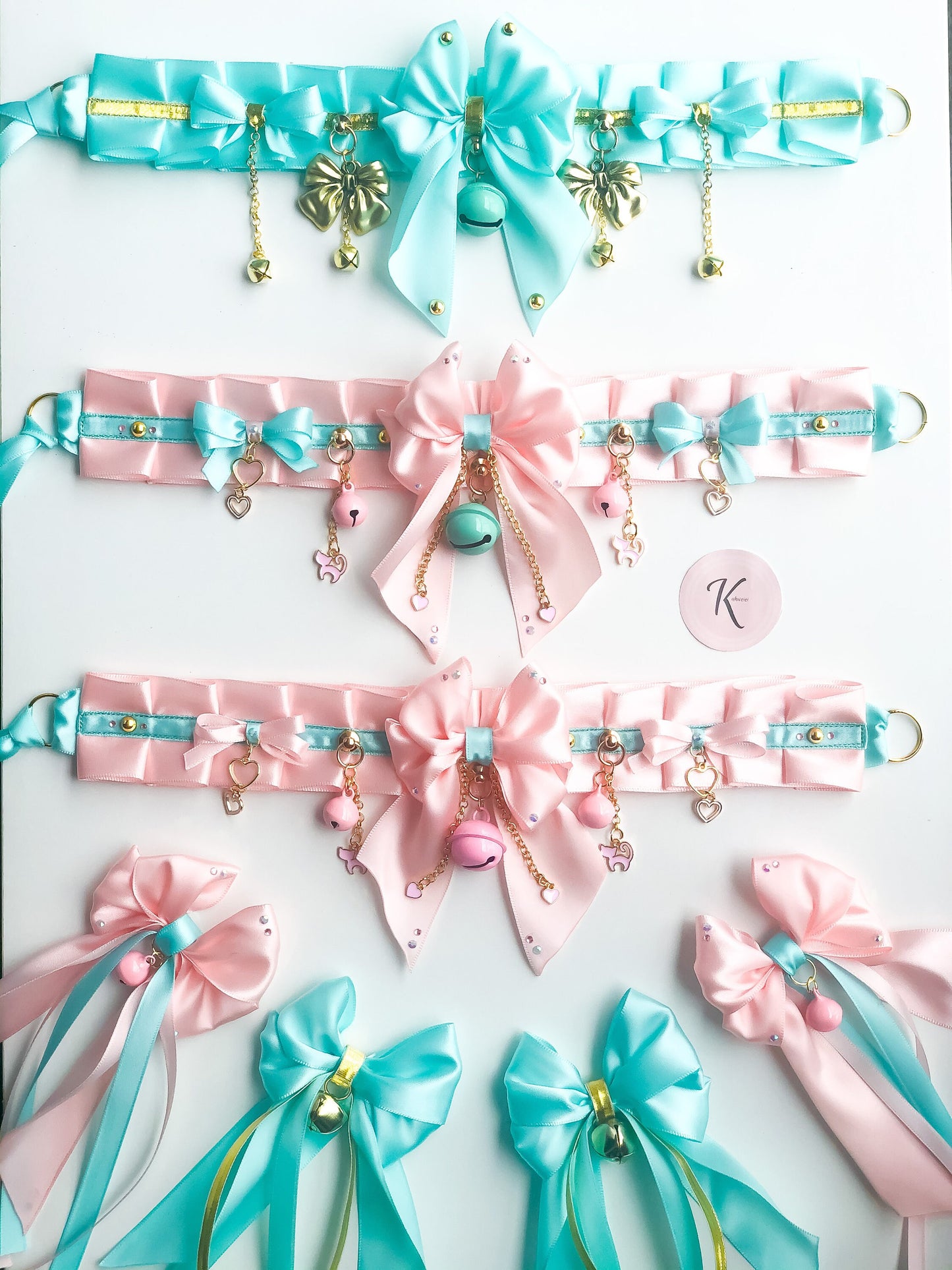 Baby pink & Tiffany blue clips ins